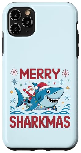 Merry Sharkmas AO[Z[^[ T^ CfBO V[N Cgt X}zP[X iPhone 11 Pro Max p