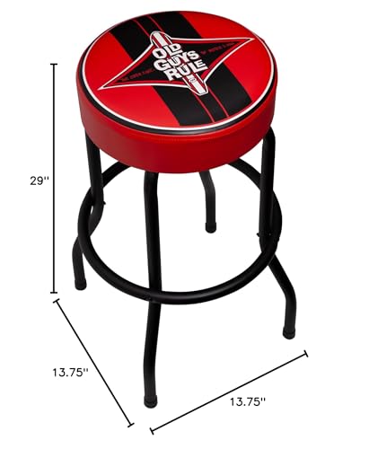 Plasticolor 004775R01 Old Guys Rule Logo Garage and Game Room Stool - Image 3