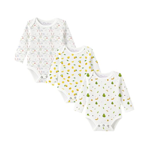 Image of MOM'S HOME Baby's Organic Cotton Soft Full Sleeve Onesie /Bodysuit | Multicolour | Pack of 3