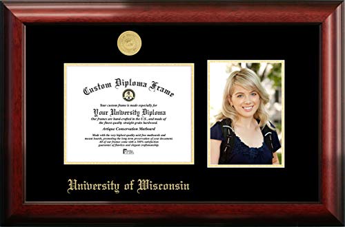 NCAA Wisconsin Badgers Unisex University of Wisconsin Madison 8 x 6h Gold Embossed Diploma Frame with 5 x 7 Inches Portrait Gold Embossed Diploma Frame with 5 x 7 Inches Portrait Brown One Size