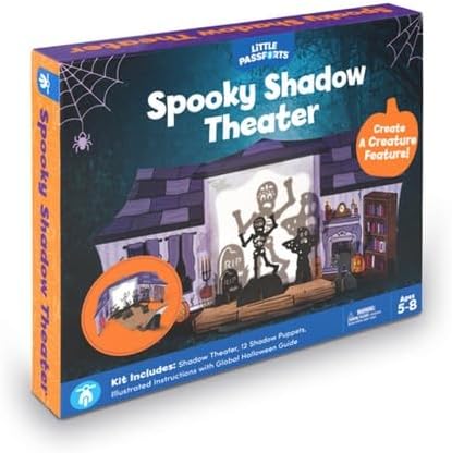 Little Passports Spooky Shadow Theater | Halloween Craft Kit for Kids Ages 5-8 | Fun DIY Kit for Halloween Stories and Games