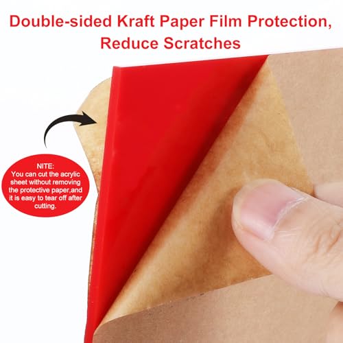 Image of 10Pcs Acrylic Sheets 1 /8 Thick, 8 x 8 in Colored Acrylic Sheets 3 mm for Laser Cutting, Opaque Acrylic Sheets Acrylic Panel with Protective Paper for Laser Engraving Material DIY Crafts