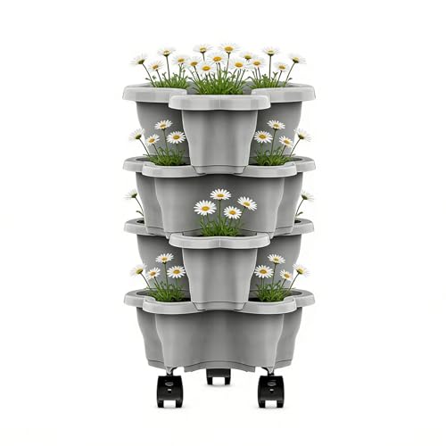 Torre para plantas verticales evita raíces podridas en balcón 2