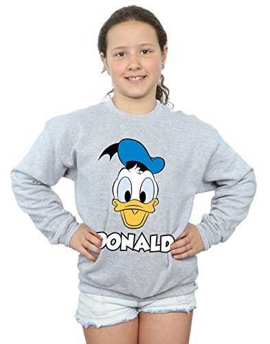Disney Girls Donald Duck Face Sweatshirt 5-6 Years Sport Grey