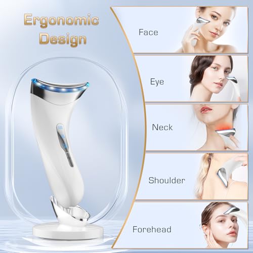 Facial Massager Face Lifting Device: Electric Skin Tightening Machine Neck Lift with 45°C Heat EMS Massage - 3 LED Microcurrent Wand Anti-Wrinkle - Anti-Aging Neck Eye Massagers for Skin Care - Image 3