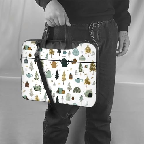 Maletín para portátil impermeable 14 pulgadas con patrón de pinos miniatura 2