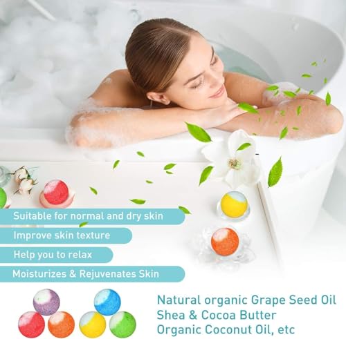 60 Pack Bath Bombs Set, Christmas Stocking Stuffers, Birthday Gift Set for Women, Natural Organic Bath Bubble Bombs for Kids/Women/Men/Mom Individually Wrapped Handmade - Image 5
