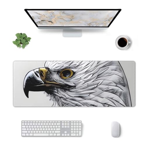 Tapis de clavier extra large Sketching an Eagle en caoutchouc pour bureau - 3