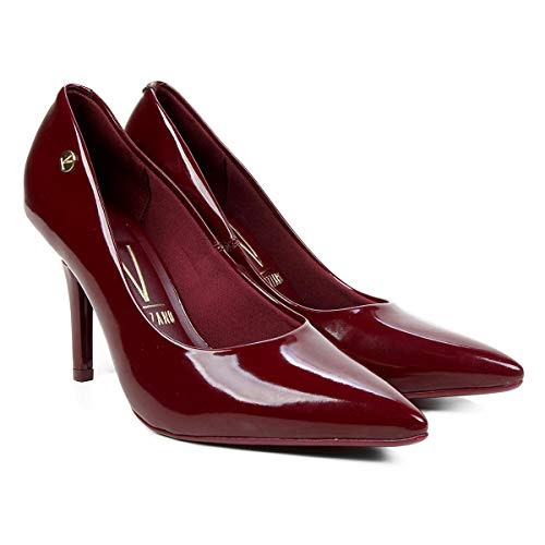Scarpin Vizzano Verniz Salto Alto Feminino - Vinho - 35