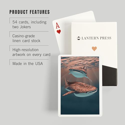 Baraja de 52 cartas tamaño póker con diseño ballena miniatura 3