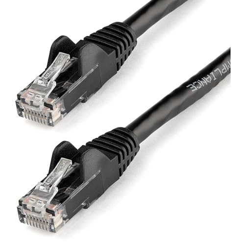 StarTech 5ft CAT6 Ethernet Cable - Black CAT 6 Gigabit Ethernet Wire -250Mhz 100W PoE RJ45 UTP Network Patch Cord Snagless with Strain Relief (N6PATCH5BK)