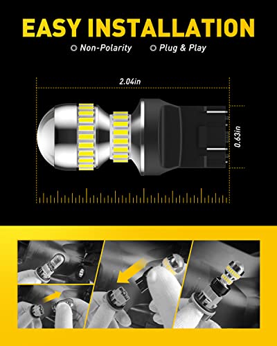 Image of AUXITO Upgraded 7440 7443 LED Bulbs for Reverse Lights Brake Tail Lights T20 7441 7444 LED Replacement Light for Backup Tail Brake DRL Turn Signal Parking Lights, 6000K Xenon White