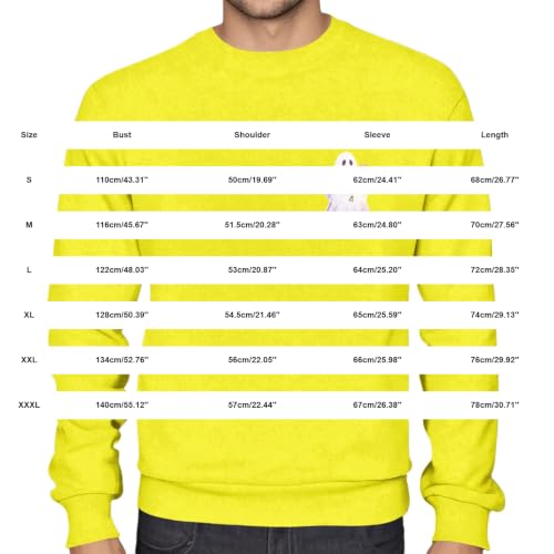 Mens Halloween Ghost Graphic Casual Lightweight Crewneck Sweatshirt - image 4