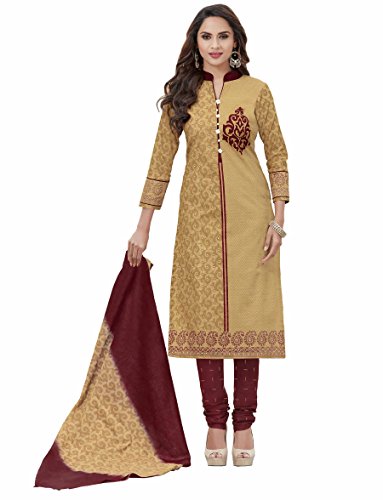 Miraan's Effortlessly Chic Cotton Salwar Suit in Beige