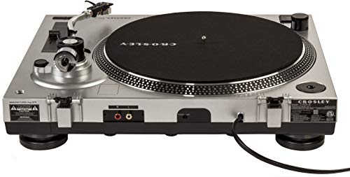 Image of Crosley K100A-SI Record Player with S100 Speakers, Silver