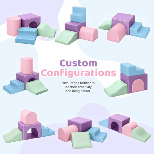 Image of Sumbababy Soft Climbing Blocks Set for Toddlers: 4 PCS Foam Play Structures with Tunnel - Indoor Playground for Kids with Slide and Stairs - Safe Play Gym for Boys and Girls