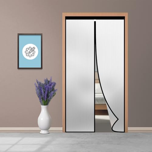 Image of Lifekrafts Customizable AC Curtain | Thermal Screen | Insulated | Translucent and Ribbed Design | Magnetic | Insect Screen, Pest Control, Privacy Screen and Dust Control, (Upto Maximum 210cm x 100cm)