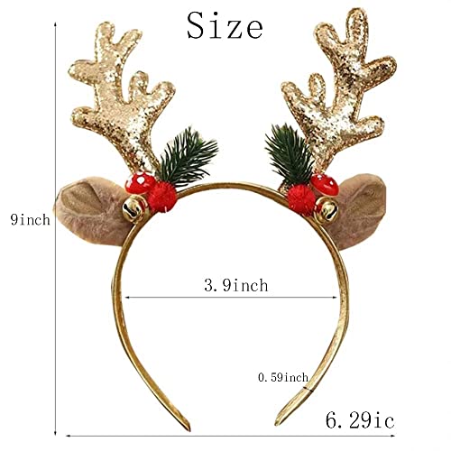 Christmas Headbands Hair Bands Christmas Glitter Elk Antlers Headbands Holiday Party Gift Costume For Women Costume Accessory #TOP5