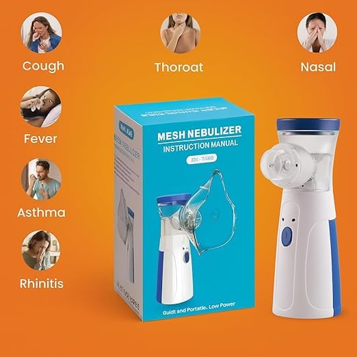 HEAREAL HEALTH CARE Portable Mesh Nebulizer, Effective for Cough, Asthma Silent and Compact Nebulizer Machine for Adult and Kids, Wireless Vaporizer Machine With Respiratory Mask - Image 4 thumbnail
