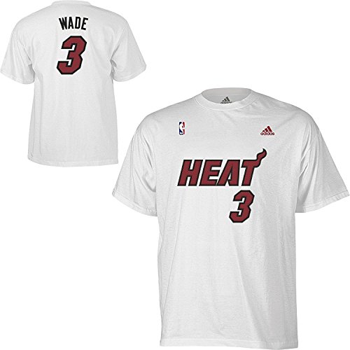 Dwayne Wade Miami Heat White Jersey Name and Number T-Shirt X-Large