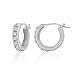 Platinum Plated Sterling  Hoop Earrings set with Round Cut Swarovski Zirconia (3/4 cttw), .5" Diameter