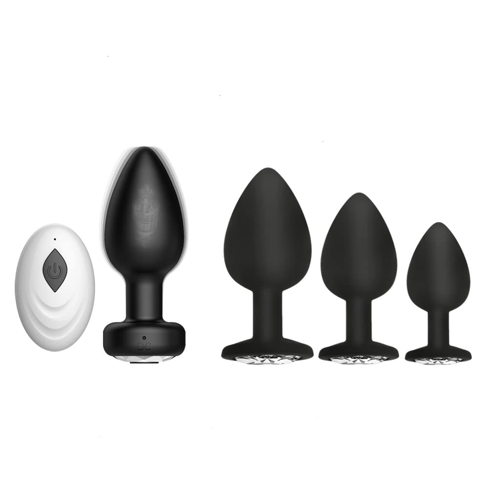 Plug anale Plug anale telecomandato 10 frequenza USB di ricarica vibratore plug anale vibratore plug anale masturbatore giocattoli Per coppia (set nero di quattro)