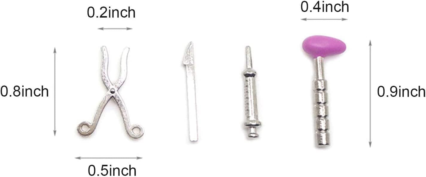 5Pcs Mini Stethoscope Care Tools Dollhouse Dolls Miniature Garden Kit - Image 2