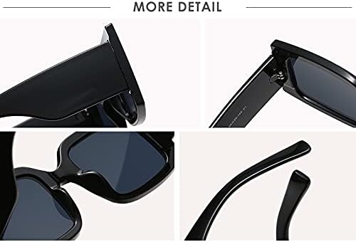 YAMEIZE Vintage Oversized Sunglasses for Women Men Trendy Square Frame UV400 Protection Sun Glasses - Image 5