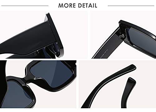 YAMEIZE Vintage Oversized Sunglasses for Women Men Trendy Square Frame UV400 Protection Sun Glasses4