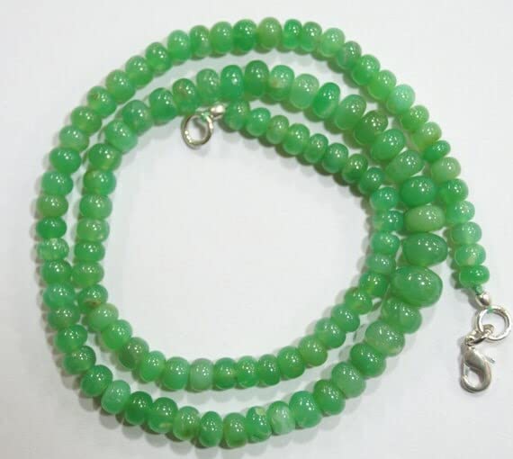Chrysoprase naturelle véritable collier sans défaut en perles lisses pour peau sensible