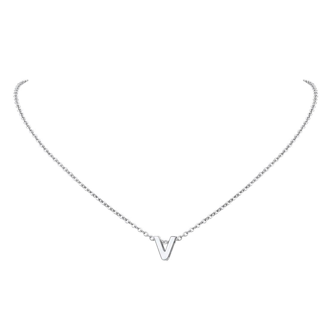 FindChicFindChic Collar con Letras A-Z de Color Plateado y Dorado para Mujeres Chicas - con Caja de Regalo