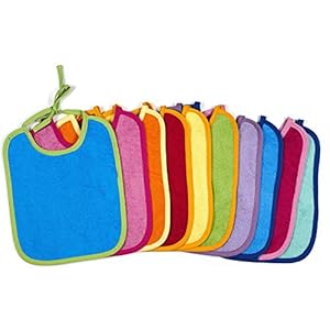 KiGATEX 10 x Babylätzchen aus 100% Baumwolle – Verstellbare Lätzchen – Extrem saugfähiger Frottee-Latz zum Binden – Öko-Tex zertifiziert – 30 x 40 cm