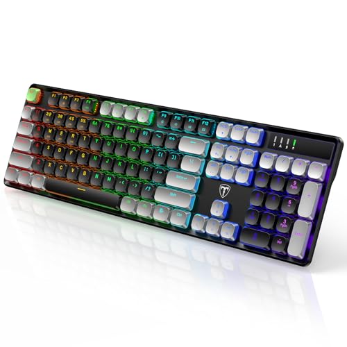 RisoPhy-Wireless-Gaming-Keyboard-Low-Profile-24GUSB-CBluetooth-Mechanical-Keyboard-with-Smooth-Red-Switches-RGB-BacklightSoftwareSilent-Ergonomic-Keyboard-for-PCMac-Gamer RisoPhy Wireless Gaming Keyboard, Low-Profile 2.4G/USB-C/Bluetooth Mechanical Keyboard with Smooth Red Switches, RGB Backlight/Software/Silent Ergonomic Keyboard for PC/Mac Gamer - Image 1