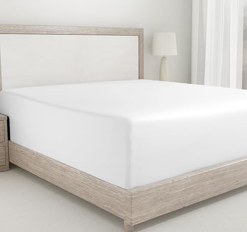 California Design Den Antique White Twin XL Fitted Sheet, Soft 400 Thread Count 100% Cotton 1 Fitted Sheet Only, Long Staple Combed Natural Cotton Sheet, Soft & Silky Sateen Weave (Antique White)
