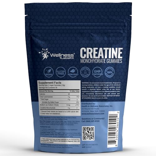 Image of Creatine Gummies 5000mg, 30 Servings Creatine Monohydrate Gummies - Third-Party Tested Creatine for Women, Blueberry Flavor Creatine for Men, Muscle Growth, Strength, and Recovery - Pack of 1