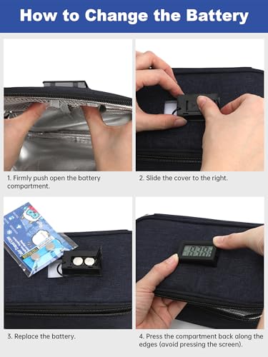 YOUSHARES Nevera Leche Materna Portatil con Indicador de Temperatura, Bolsas Leche Materna Congelar con 2 Paquetes de Hielo, Capacidad para 4 a 6 Bolsas Leche Materna para Viajes (Azul Marino) - imagen 8