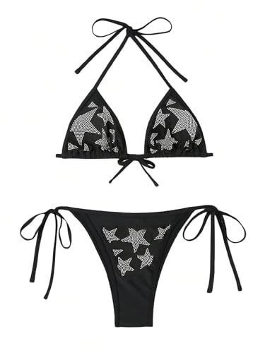 Maillot de bain 2 pièces triangle dos nu ajustable marron café L
