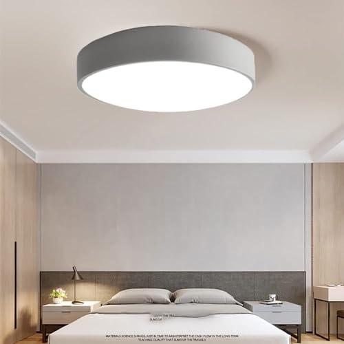 Plafonnier LED rond 50 cm à intensité variable gris 36W design