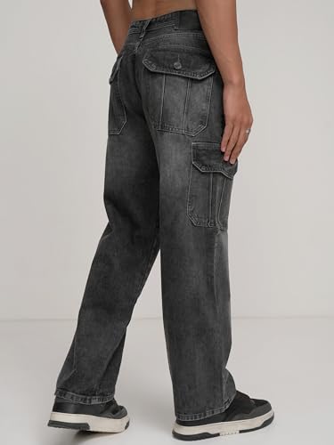 Image of Highlander Men's Regular Fit Cargo Pocket Jeans | Clean Look | Cotton Comfort | Utility Style