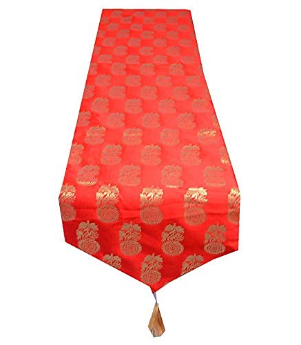 Pink Parrot- Dupion Silk Table Runner -12x70 inch-1pc