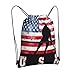 SEOCKA American Flag Ice Hockey Drawstring Backpack Gym Bag Sackpack Zipper Cinch Sports Backpack For Men Women