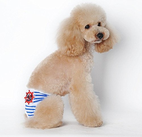 E-Kauf 3er Pack waschbar Schutzhose Hygieneunterhose aus Baumwolle für Hündin (M)