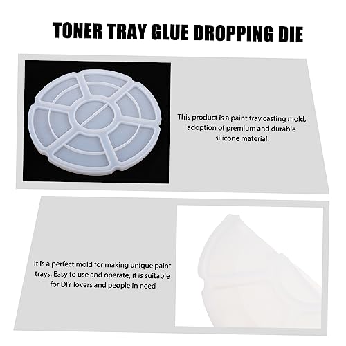 Plafope MQ47N16100KKDGNZ0OI25P3QQ Tray Epoxy Mold Paint Pallets Mold Color Mixing Board Mold Corner Floating Shelves Make Up Tray Mold Round Trays Mirrored Tray Craft Accessories Resin Craft Mold White thumb #6