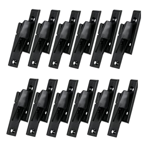 12 Sets Black ABS Plastic Furniture Suspension Fitting – Quick Installation Push-On Clips & Panel Joint Bracket, Ideal for Cabinet, Wardrobe Mounting & Furniture Assembly​