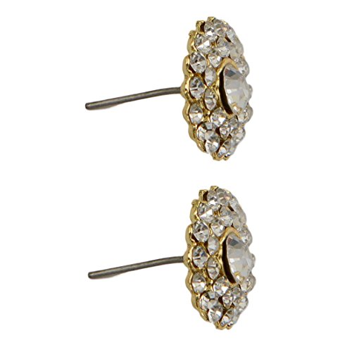 Silver Stud Earrings with Blue Gems