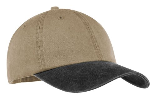 Port & Company - 2-Tone Pigment-Dyed Cap. >> One size,Khaki/Black