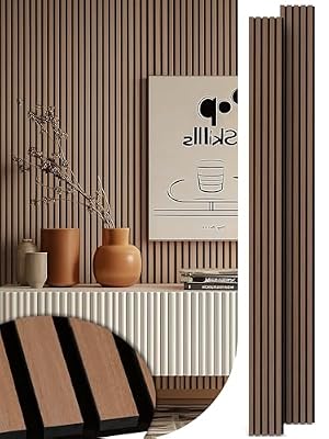 Mollywell Wood Panels for Wall, Teak, 2 Pcs, 108x8 in
