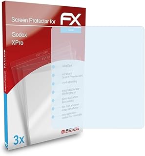 atFoliX Screen Protection Film compatible with Godox XPro Screen Protector, ultra-clear FX Protective Film (3X)