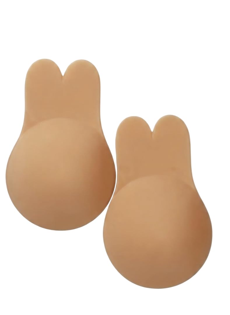 Women's Adhesive Strapless Cotton Sticky Push-Up Invisible Bra Nude-picture-36