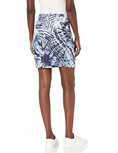Guess Women's Surfari Linen Cargo Skirt, Tie Dye Zebra Print Blue, 10 #TOP1